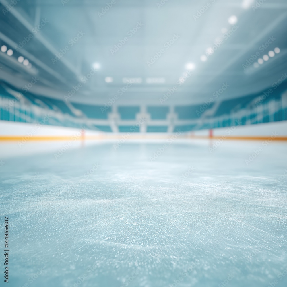 Aufkleber immersive hyperrealistic hockey arena pristine ice surface capturing minimalist sports design and di