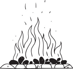 Print Fire flame icon. Brush grunge illustration. Crayon vector paint logo. Graphic background. Spray fire symbol. Doodle y2k flame. Hot crayon texture grafitti. Heat shape, abstract stroke, sketch ta