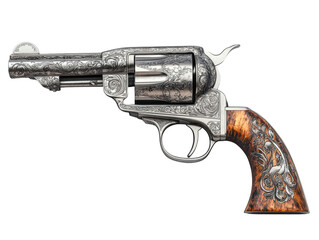 Isolated Elaborate Engraved Revolver