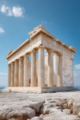 Fototapeta premium Mythic Narrative Branding Heroic Parthenon Architecture Meets Slay A Dragon Day - Timeless Greek Heritage in Luminous Tourism Marketing