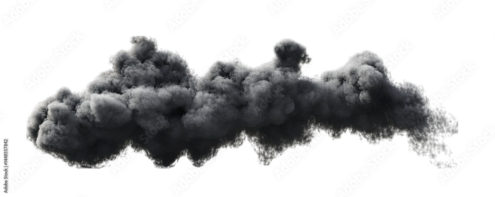 Poster dark. billowing smoke cloud drifting against a transparent background. creating a dramatic effect. i