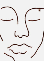 line art face drawing 