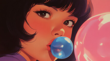 Naklejka premium girl with balloons