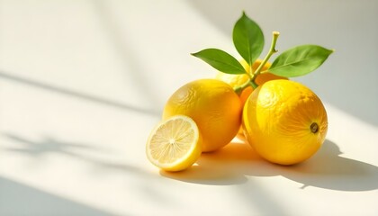 lime citrus fruit and leaf isolated on white background