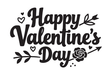 Obraz premium Happy Valentine’s Day Typography T-Shirt Design Romantic Love Quote Illustration