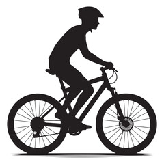 Obraz premium Silhouette of a cyclist enjoying a mountain bike ride.