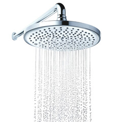 Low Flow Showerheads Descending Mid Air  isolated on a transparent background