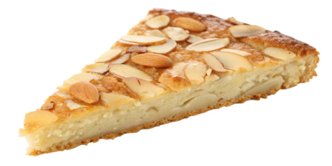 almond flake slice on white background