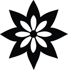 Obraz premium black and white flower vector