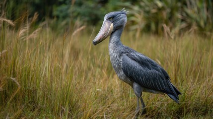 Obraz premium Shoebill Stork Portrait in Wetland Habitat