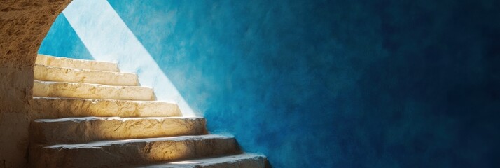 Sacred Ascension Minimalist Spiritual Journey through Architectural Stone Passage - Immersive Heritage Experience for Cultural Design Enthusiasts