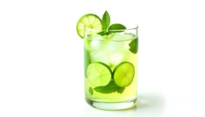 Mojito cocktail isolated on a white background
