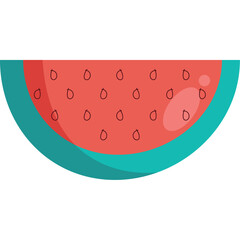 Minimalist Juicy Watermelon Vector in Bright Colors