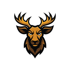moose head mascot logo vector art illustration