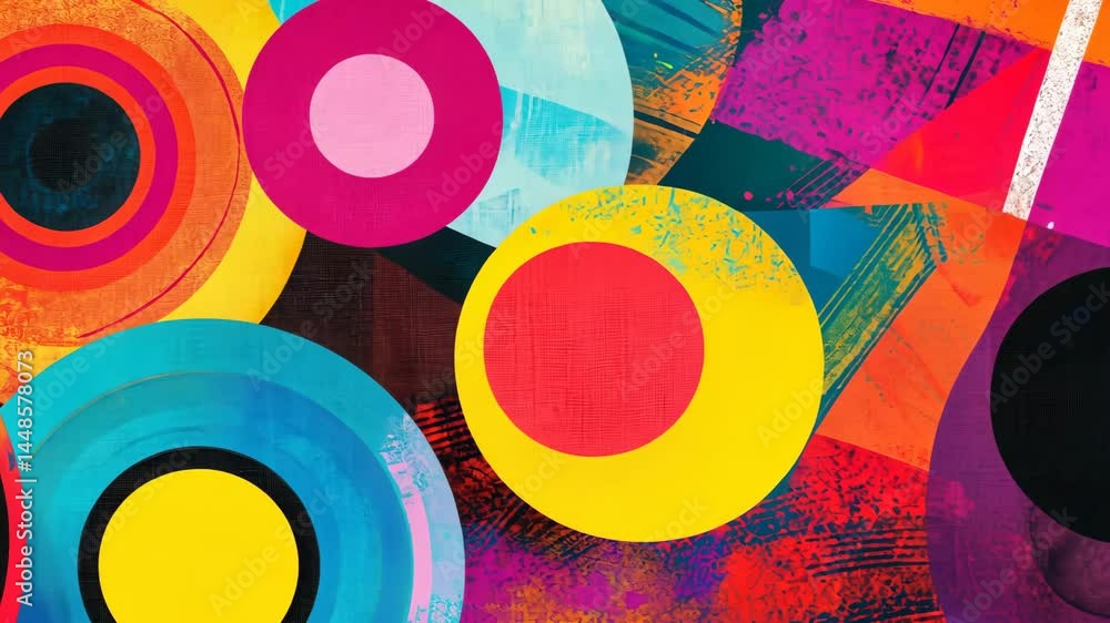 Poster dynamic abstract circles and vibrant colors in motion