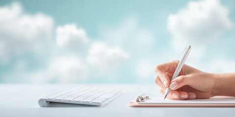 Serene Administrative Professionals Day Minimalist Workflow Soft Sky Blue Productivity Styling for Gen Z Executive Assistants in Digital Workspace Innovation