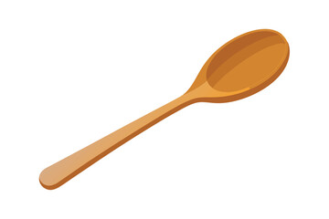 Wooden Spoon Isolated on White Background