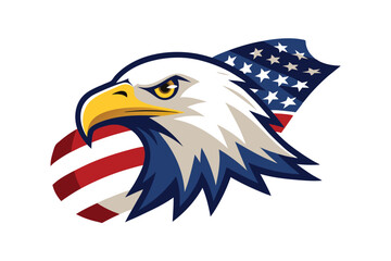 Obraz premium Bald Eagle American Flag Logo