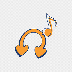 Tone music icon in trendy silhouette style design. Vector illustration isolated on white background.