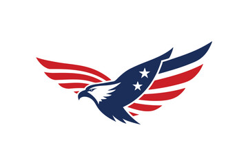 Eagle Flying USA American Flag Logo 