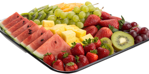 colorful assorted fruit tray featuring fresh watermelon