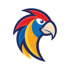 parrot head mascot logo vector art illustration
