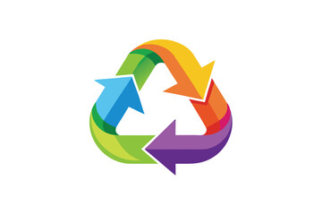 Vivid Abstract Recycle Logo Design 