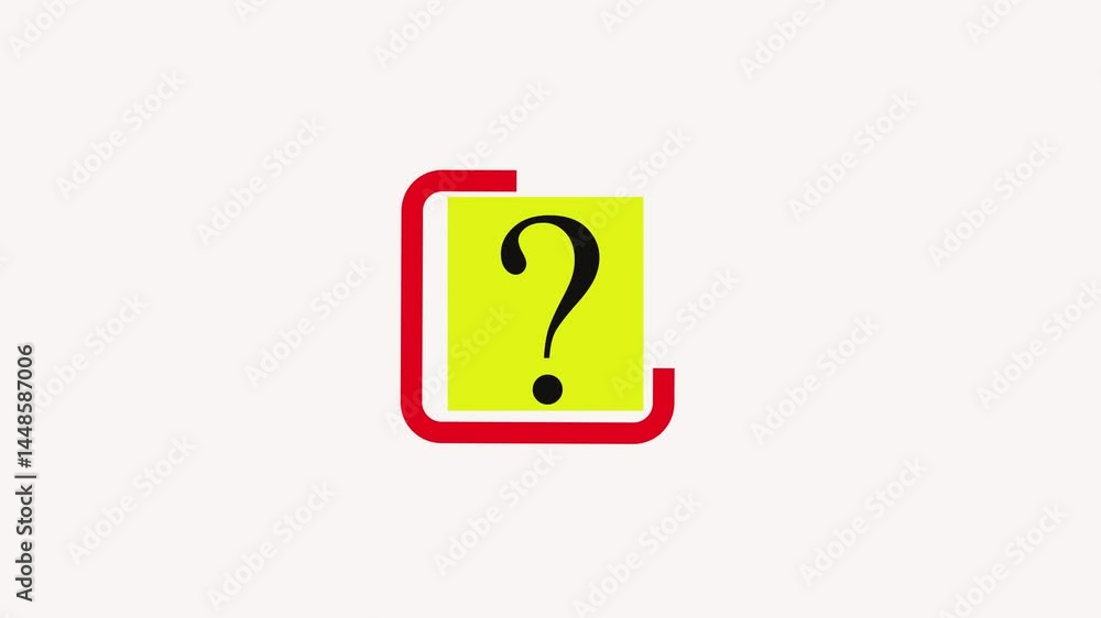 Poster question mark icon animation. problem sign symbol flashing for tutorial, tech support, or problem-so