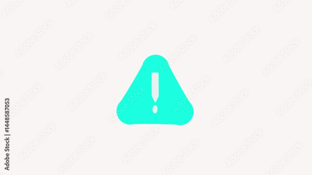 Poster animated alert warning icon with danger symbol on background. simple motion graphic for error messag