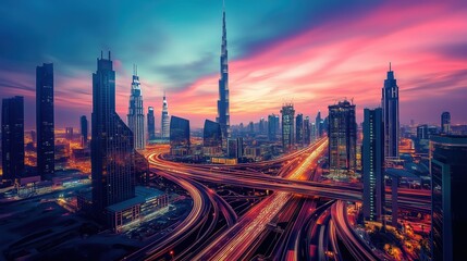 Fototapeta premium Dubai Skyline at Twilight