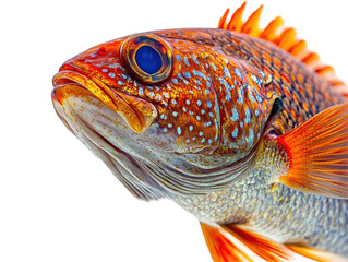 Isolated Close-Up of Speckled Fish