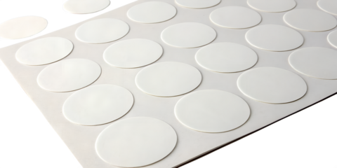 empty white circle paper stickers on white background