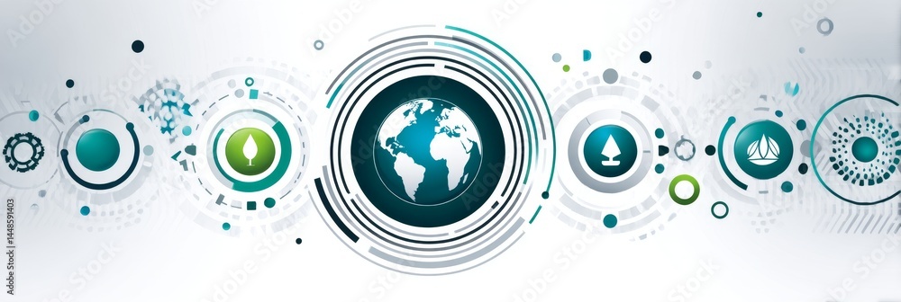 Poster global network technology solution - connecting global networks, technology solutions, and environme