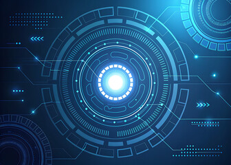 Digital padlock illustration featuring binary code and futuristic circles against a blue and white background: cybersecurity concept