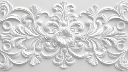 Fototapeta premium Classic Floral Embossed Wall Design