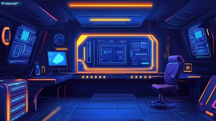 Obraz premium Futuristic Tech Command Center