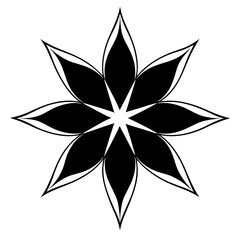  Star flower silhouette illustration