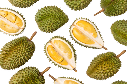 seamless durian pattern on white background - Powered by Adobe