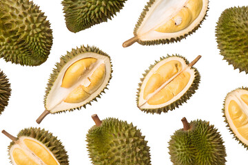 Fototapeta premium seamless durian pattern on white background