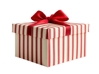 Isolated Gift Box with Red Ribbon