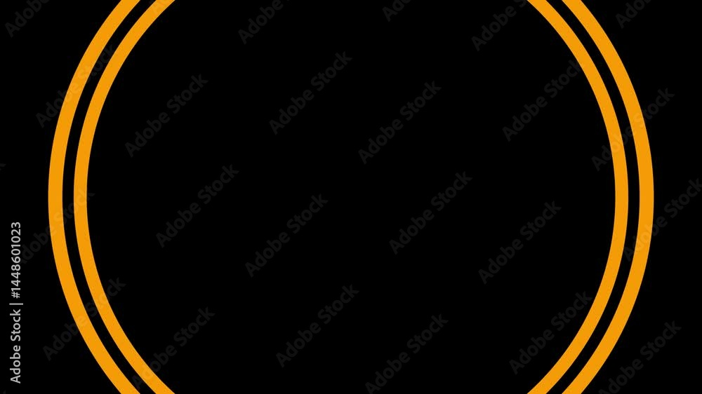 Aufkleber blue neon circle waves loop animation background. neon soundwave or spectrum in glowing circle . abs