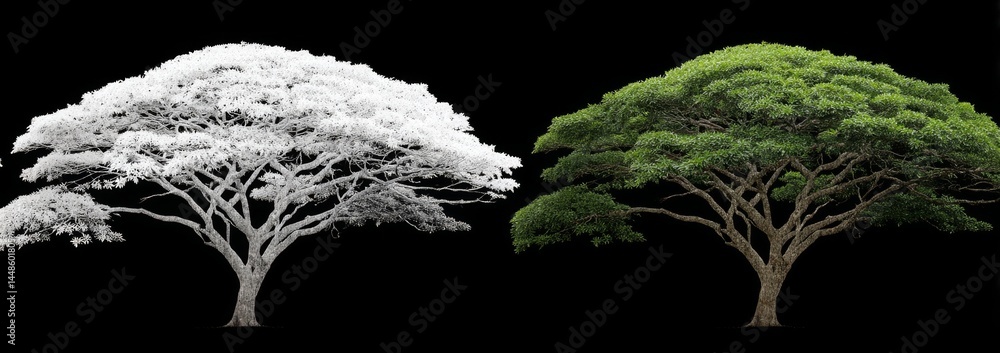 Poster a lone tree stands isolated with a clipping path and alpha channel set against a transparent backgro