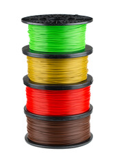 Stack of four filaments for 3d print