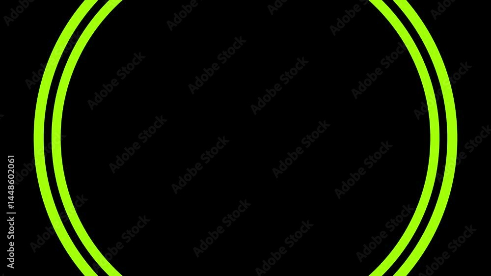 Poster blue neon circle waves loop animation background. neon soundwave or spectrum in glowing circle . abs