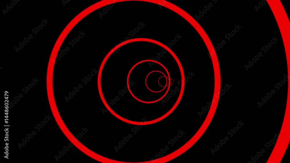 Fototapete endless vj tunnel of circle shaped .hypnotic loop graphic, glowing monochromatic hd animationthis in