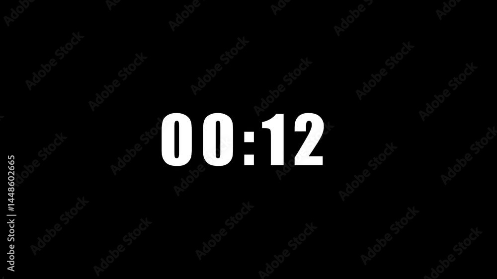 Poster five minute digital timer. 5 minute digital negative countdown. 5minute digital countdown timer.