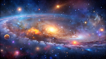Space scene with stars in the galaxy. space background with stars.