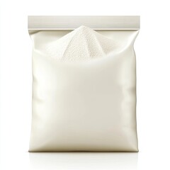 Naklejka premium Creamy White Powder in a Resealable Pouch: High-Quality Product Packaging Mockup for Food or Cosmetic Industries