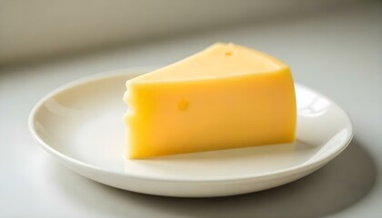 cheddar cheese slice isolated on a white background