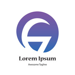 g or g6 letter round shape creative logo design icon
